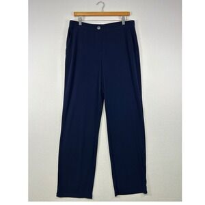 Officecore Susan Graver Womens Medium Navy Blue Straight Leg Career Trousers